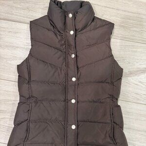 J.Crew Brown Puffer Vest, Size Small